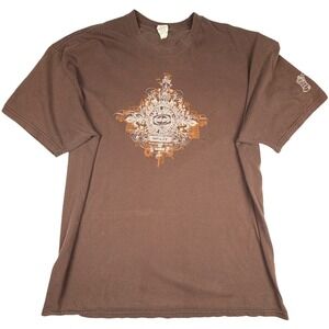 Split Skateboard T Shirt Mens XL Brown Vintage Y2K Graphic Skate Tee Spray Can